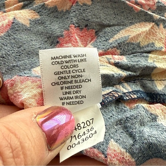 J Jill Floral Shift Dress Size 16 Navy Blue Orange Colorful Flower Cottagecore - Picture 10 of 10